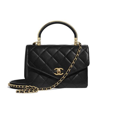 chanel small black purse|Chanel small bag with handle.